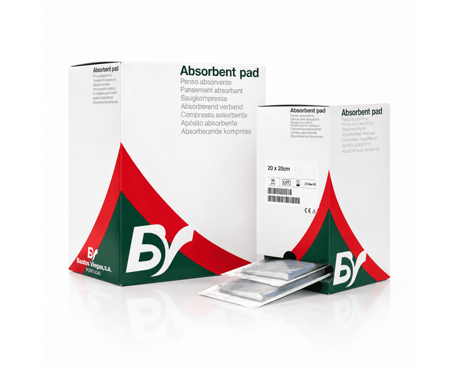 Absorbējošas paketes bez līpošas daļas, sterilas