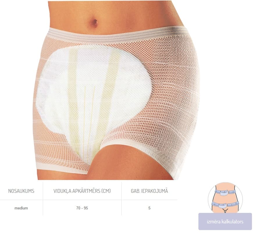 Seni Fix Plus Medium elastīgās fiksējošās biksītes. Iepakojumā 5 gab.