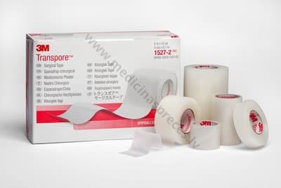 3M Transpore nesterils, plastikāta plāksteris rullī.