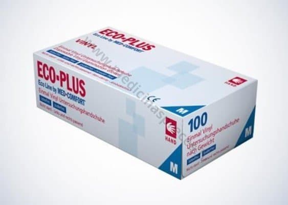 Vinila cimdi Eco-Plus, nepūderēti, nesterili. Iepakojumā 100 gab
