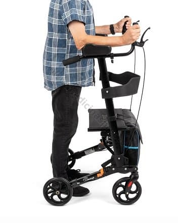 Rollators ar alumīnija rāmi, četriem riteņiem un elkoņu balstiem LEXI.