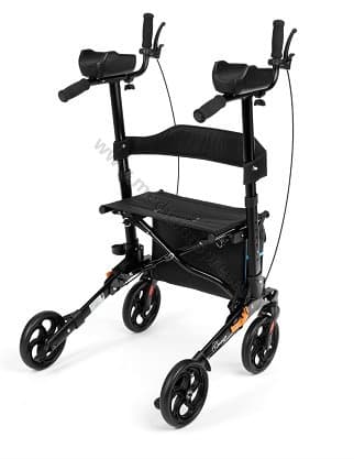 Rollators ar alumīnija rāmi, četriem riteņiem un elkoņu balstiem LEXI.
