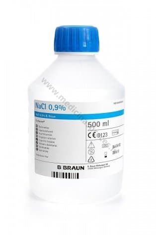 Nātrija hlorīda 0,9% šķīdums skalošanai ECOTAINER, 500 ml.