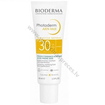 BIODERMA Photoderm AKN Mat SPF 30 saules aizsargfluīds, 40 ml.