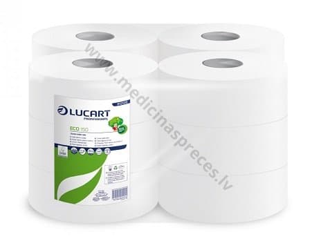 LUCART ECO 150 tualetes papīra rullis, 2 kārtas, paredzēts ievietošanai turētājā.