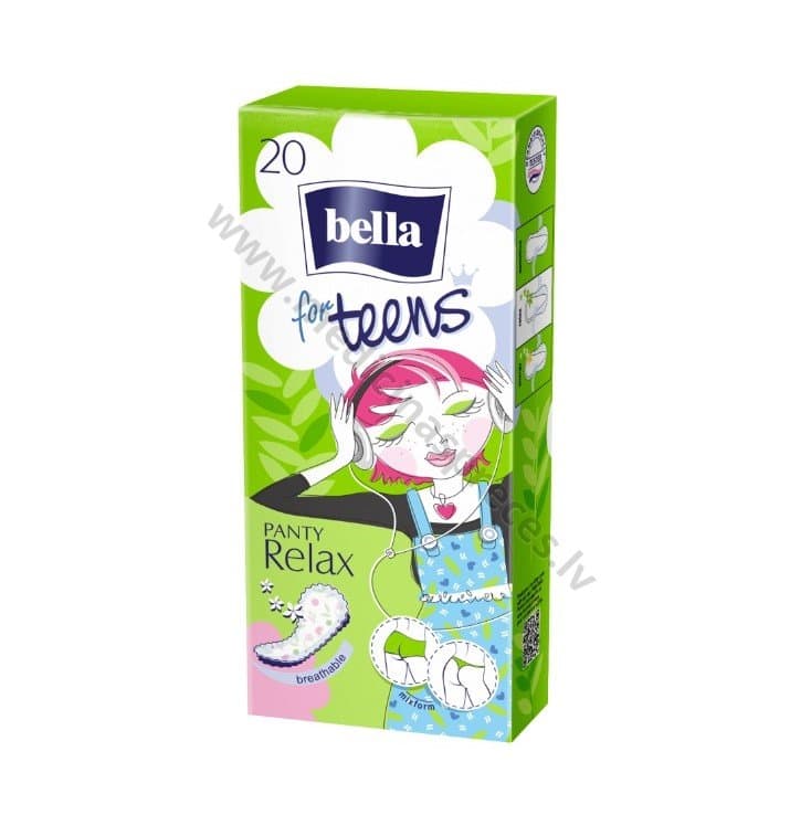 Bella for Teens panty Relax ikdienas ieliktņi. Iepakojumā 20 gab