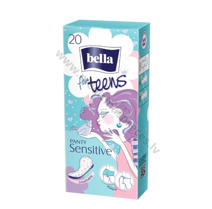 Bella for Teens Panty Sensitive ikdienas ieliktņi. Iepakojumā 20 gab