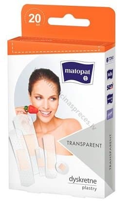 Matopat plāksteri Transparent. Iepakojumā 20 plāksteri