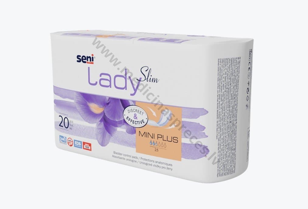 Seni Lady Slim Mini Plus ieliktņi. Iepakojumā 20 gab.