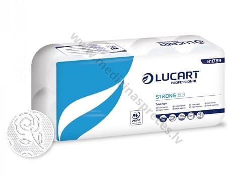 LUCART STRONG 8.3 tualetes papīrs, 3 kārtas. Iepakojumā 8 ruļļi.