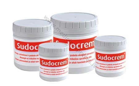 Sudocrem, cinku saturoša ziede.