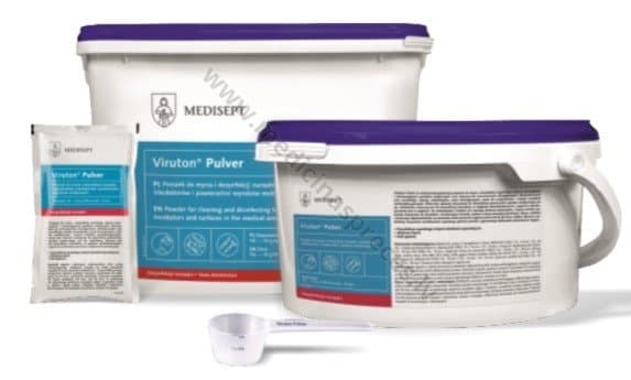 Viruton Pulver tīrīšanas un dezinfekcijas pulveris instrumentiem, endoskopiem, inkubatoriem un citām medicīnisko ierīču virsmām,1 kg.