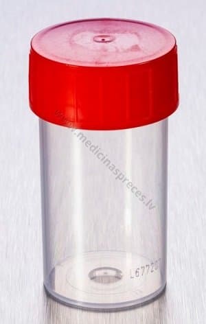 Konteiners paraugiem, nesterils, 60 ml.