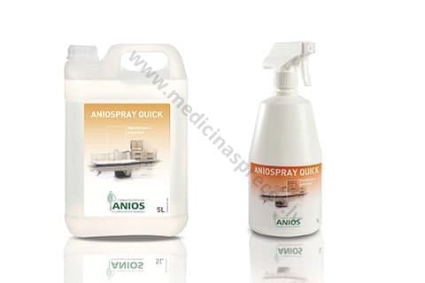 Aniospray Quick spirtu saturošs, gatavs lietošanai, izsmidzināms dezinfekcijas līdzeklis medicīnas ierīcēm un virsmām.