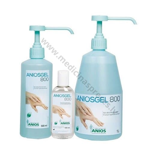 Aniosgel 800 gēlveida līdzeklis higiēniskai un ķirurģiskai roku dezinfekcijai.