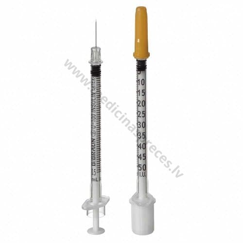 Šļirce insulīna 0.5 ml OMNICAN (50 I.U.) ar integrētu adatu 30G (0.3mm x 8mm).