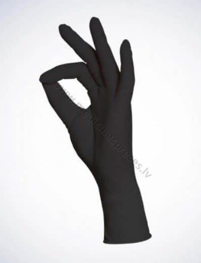 Style Black melni nitrila cimdi, nepūderēti, nesterili. Iepakojumā 100 gabali.