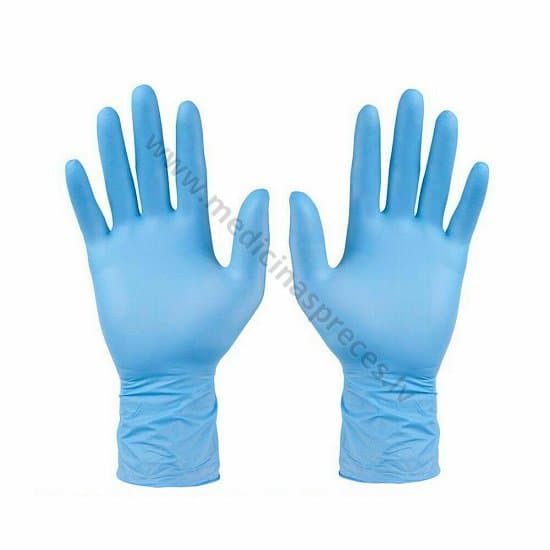 Blue Eco-Plus zili nitrila cimdi, nepūderēti, nesterili. Iepakojumā 100 gabali.