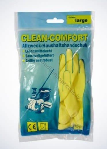 Clean-Comfort dzelteni lateksa saimniecības cimdi, pāris.