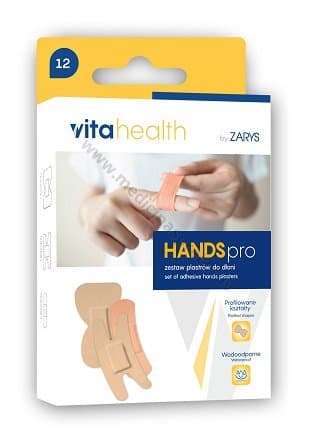 Vitahealth Hands pro plāksteri. Iepakojumā 12 plāksteri