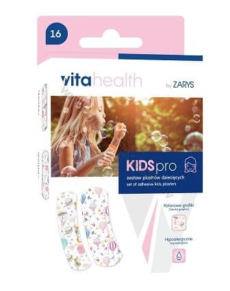 Vitahealth Kids pro girls plāksteri. Iepakojumā 16 plāksteri