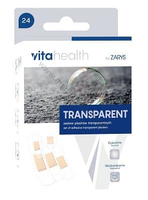 Vitahealth Transparent plāksteri. Iepakojumā 24 plāksteri