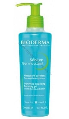 BIODERMA Sebium gel moussant (putojošs gels), 200 ml.