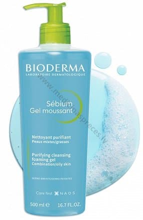BIODERMA Sebium gel moussant (putojošs gels), 500 ml.