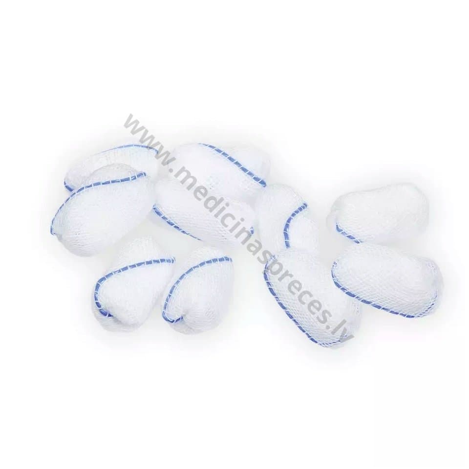 Marles tampons - podziņa, ar rtg diegu, nesterils. Iepakojumā 100 tamponi