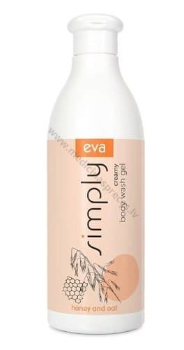 Eva Simply krēmveida dušas želeja ar medu un auzu ekstraktu, 500 ml