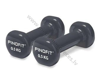 Hanteles PVC 0.5kg tumši pelēkas