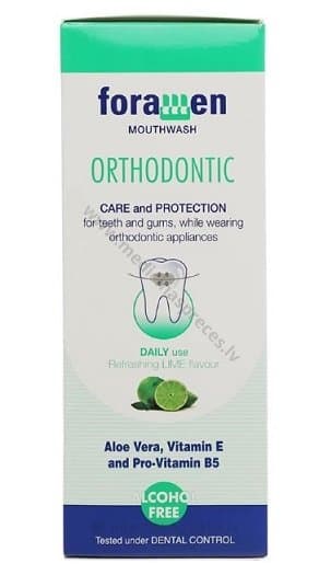 Foramen Ortodontic - zaļais laims, mutes skalojamais līdzeklis, 500 ml