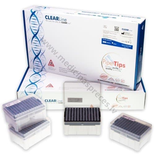 Biosigma CLEARLine pipešu uzgaļi ar filtru, sterili. Iepakojumā 96 uzgaļi
