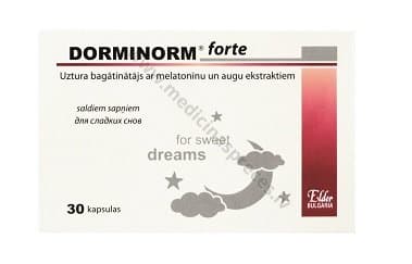 DORMINORM FORTE. Iepakojumā 30 kapsulas.