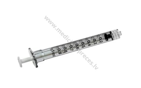 Šļirce 1ml Luer lock, bez adatas, sterila.