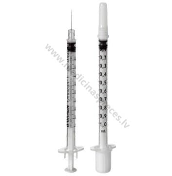 Šļirce OMNICAN F 1ml ar integrētu 30G (0.3x12mm) adatu, sterila