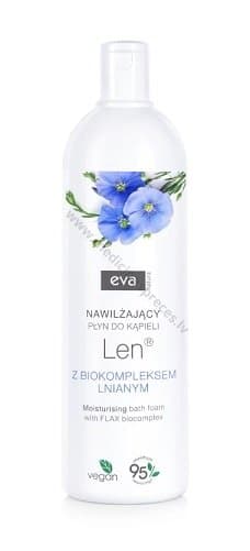 EVA NATURA mitrinošas vannas putas ar linsēklu biokompleksu, 750 ml.