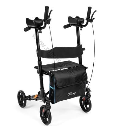 Rollators ar alumīnija rāmi, četriem riteņiem un elkoņu balstiem LEXI.