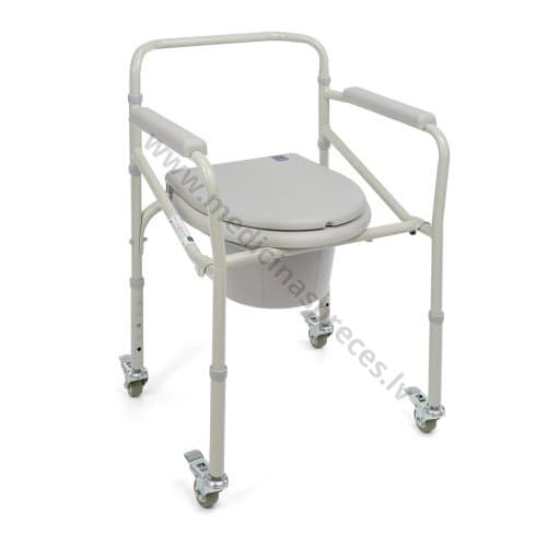 WC krēsls salokāms ar riteņiem.