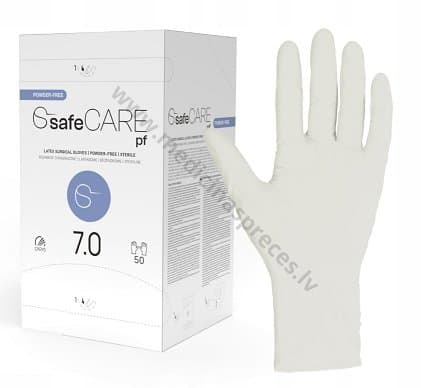 Cimdi SafeCARE, sterili, nepūderēti, lateksa.