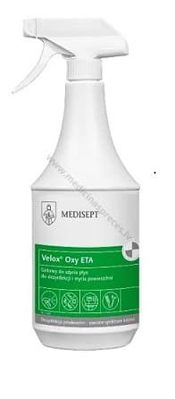 Velox Oxy ETA, līdzeklis virsmu dezinfekcijai un tīrīšanai uz spirta bāzes, 1L.
