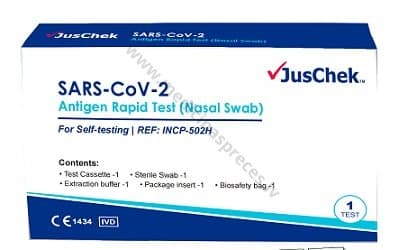 SARS-CoV-2 antigēnu noteikšanas eksprestests no deguna iztriepes, kasete