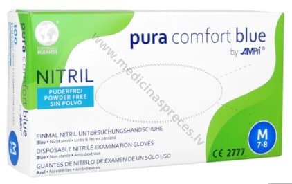 Cimdi nitrila, nesterili bez pūdera PURA COMFORT, zili.