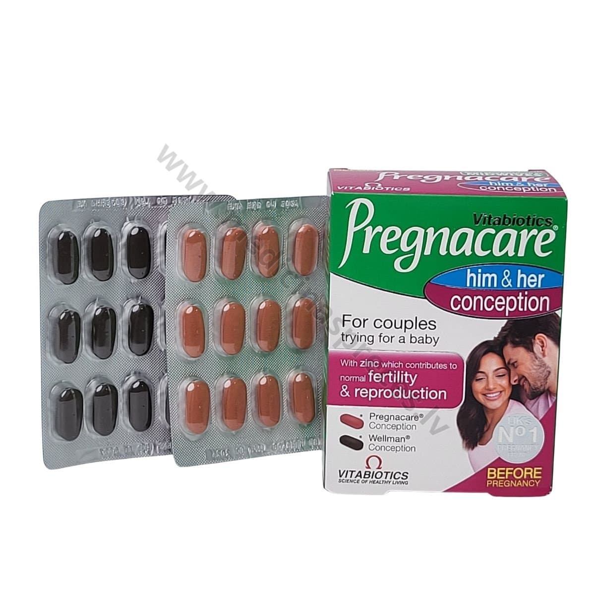 PREGNACARE Him & Her Conception tabletes.