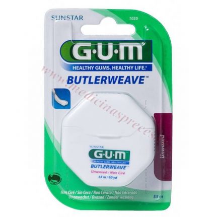 GUM Butlerweave zobu diegs, nevaskots, 55 metri.